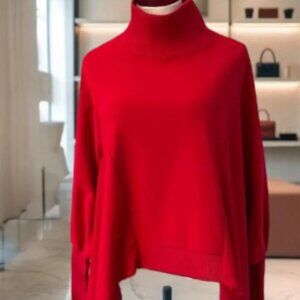 IC COLLECTION RED DRAPE TOP SIZE LARGE